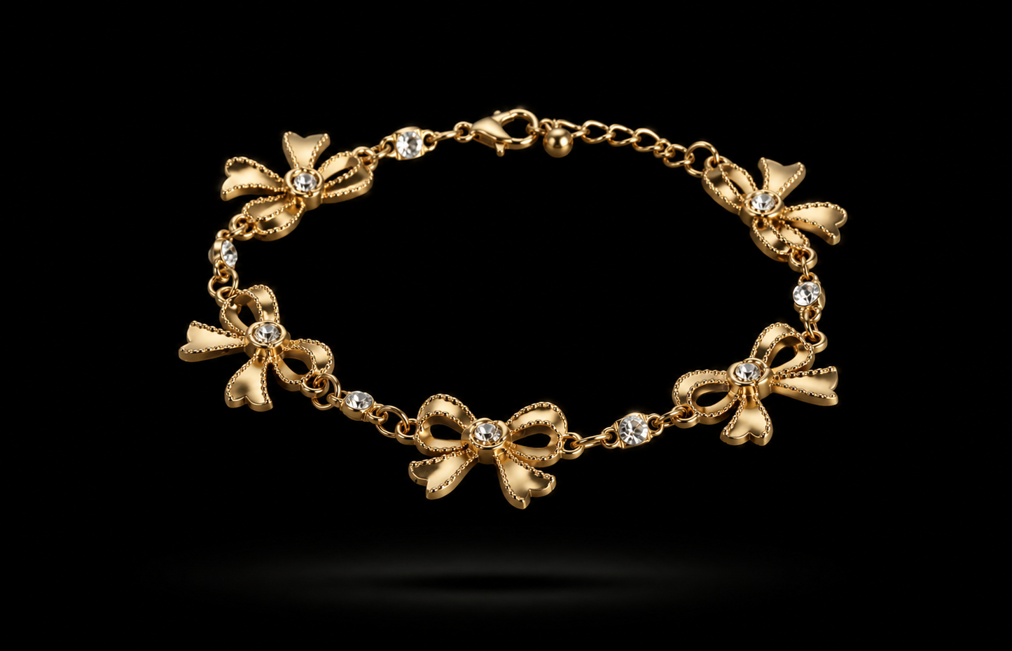 Bow Charm Bracelet Gold