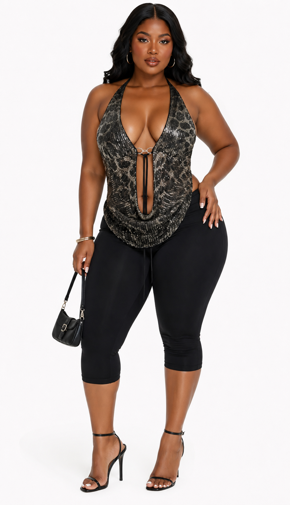 WILD ATTRACTION SEQUIN HALTER TOP