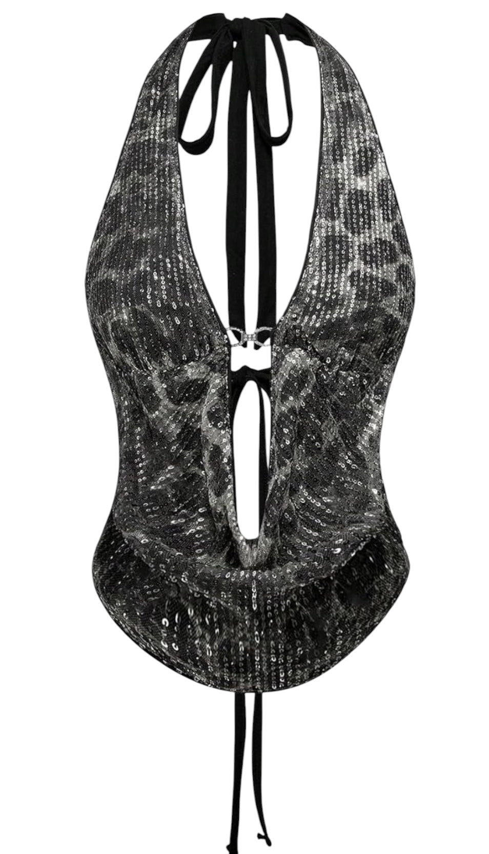 WILD ATTRACTION SEQUIN HALTER TOP