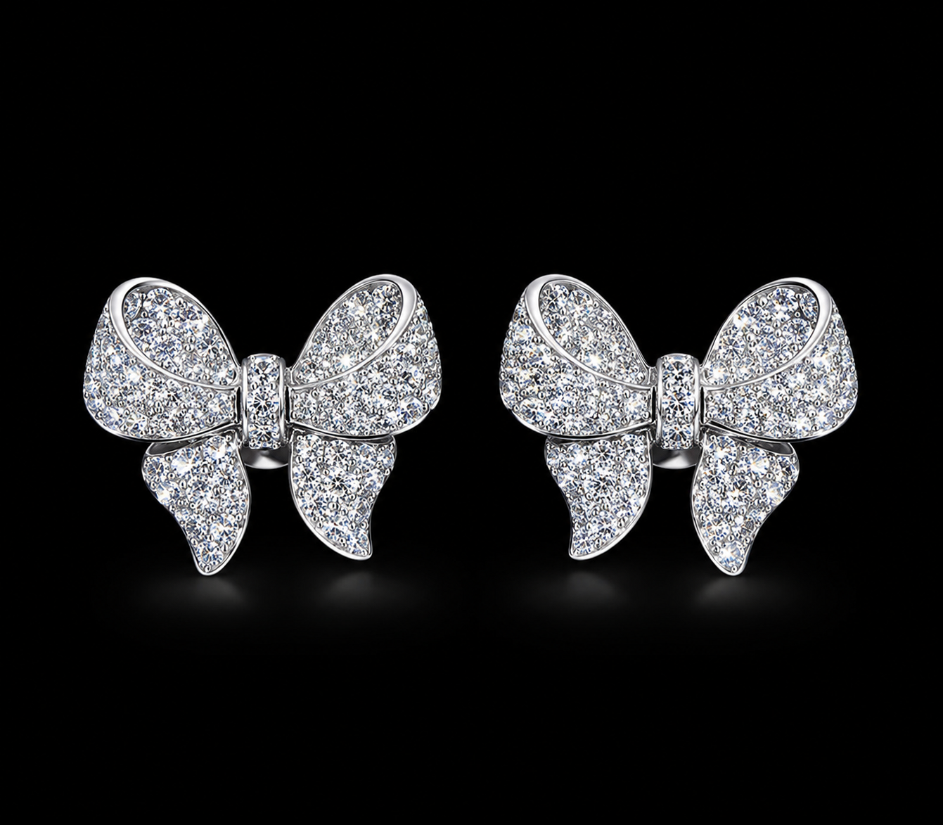 Silver Bow Earrings