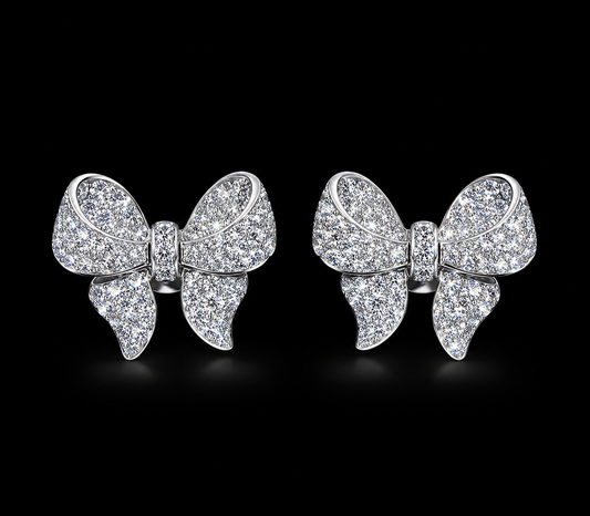 Silver Bow Earrings