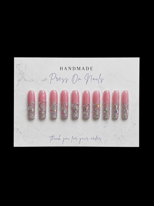 Acrylic XL Rhinestone Ombré Press On Nails ♡ Size Medium