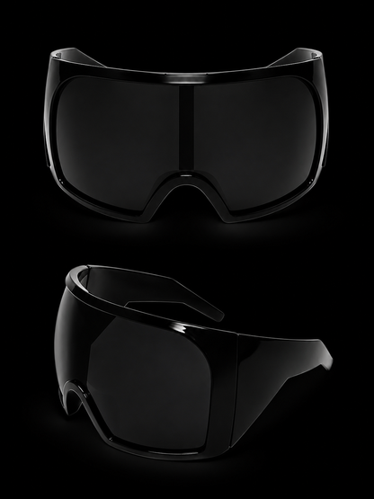 Futuristic Cyber Glasses Black