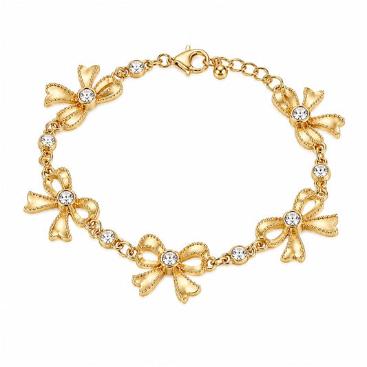 Bow Charm Bracelet Gold