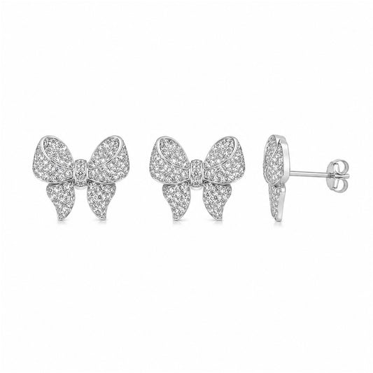 Silver Bow Earrings