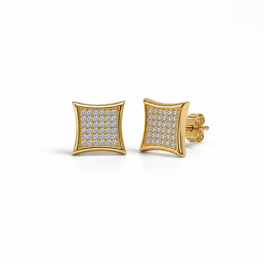 S Gold Cluster Earrings