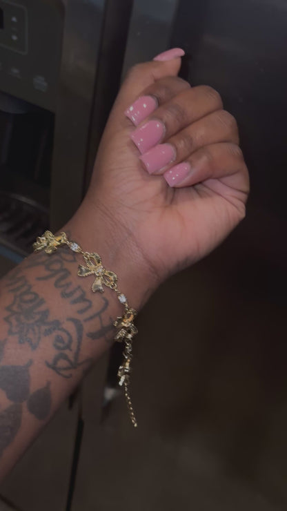 Bow Charm Bracelet Gold