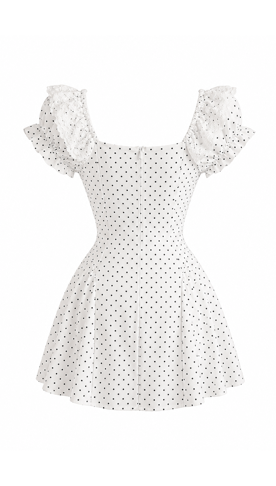 LACE POLKA MINI DRESS
